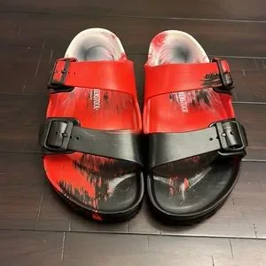 Birkenstock Arizona EV Sandals Shoes Red Black White Made Germany Mens Size 13 Birkenstock | Shoes | Birkenstock Arizona Ev Sandals Shoes  main image 2
